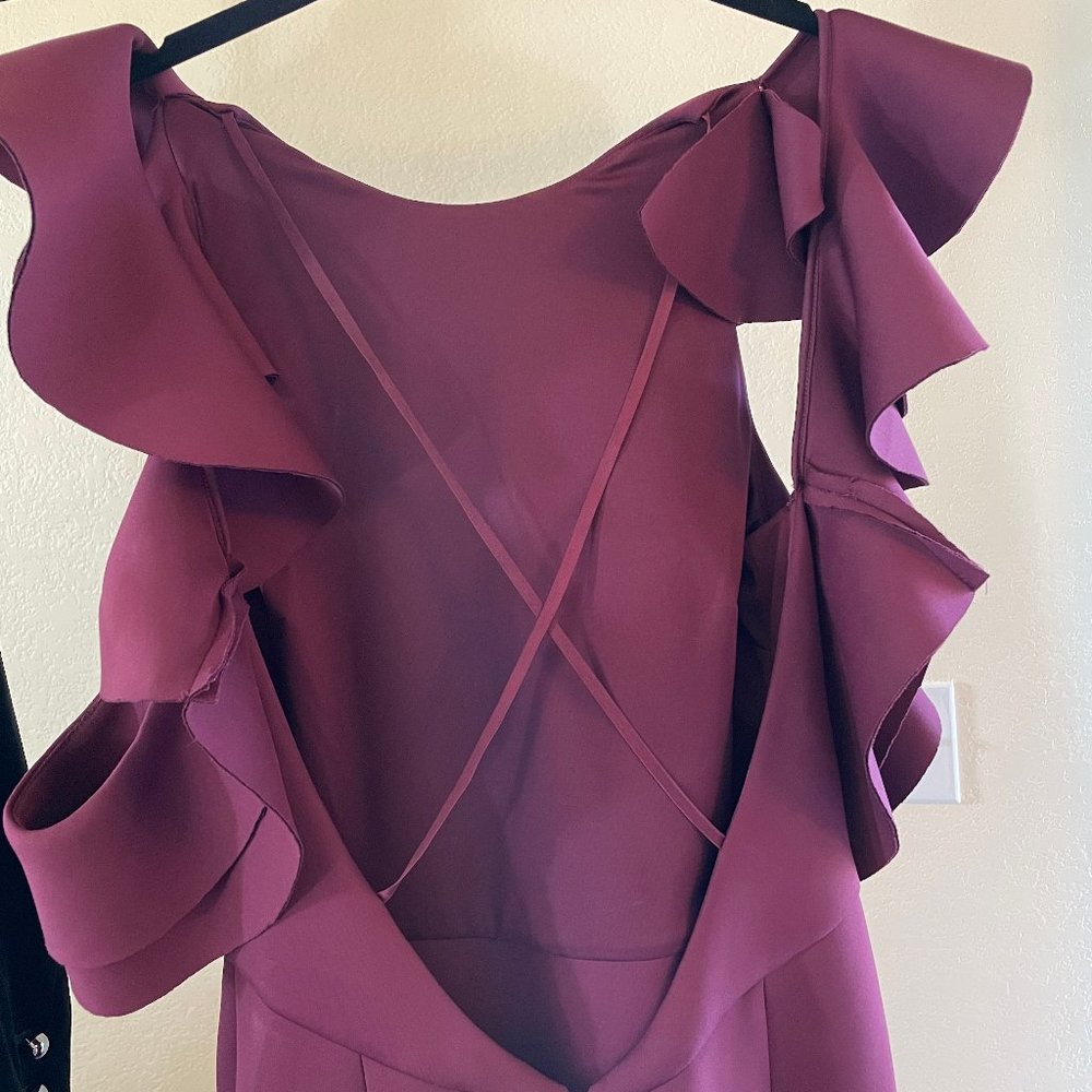 NWT ASOS ASOS RED CARPET Scuba Ruffle Fishtail Dress - Picture 15 of 16